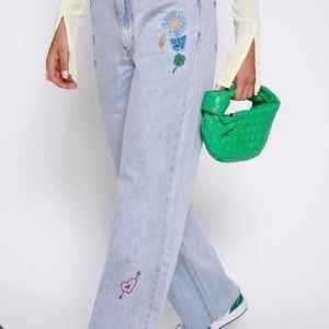 Tiger mist embroidered jeans